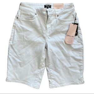 Curves 360 by NYDJ White Side Slit Bermuda Shorts 2 6
